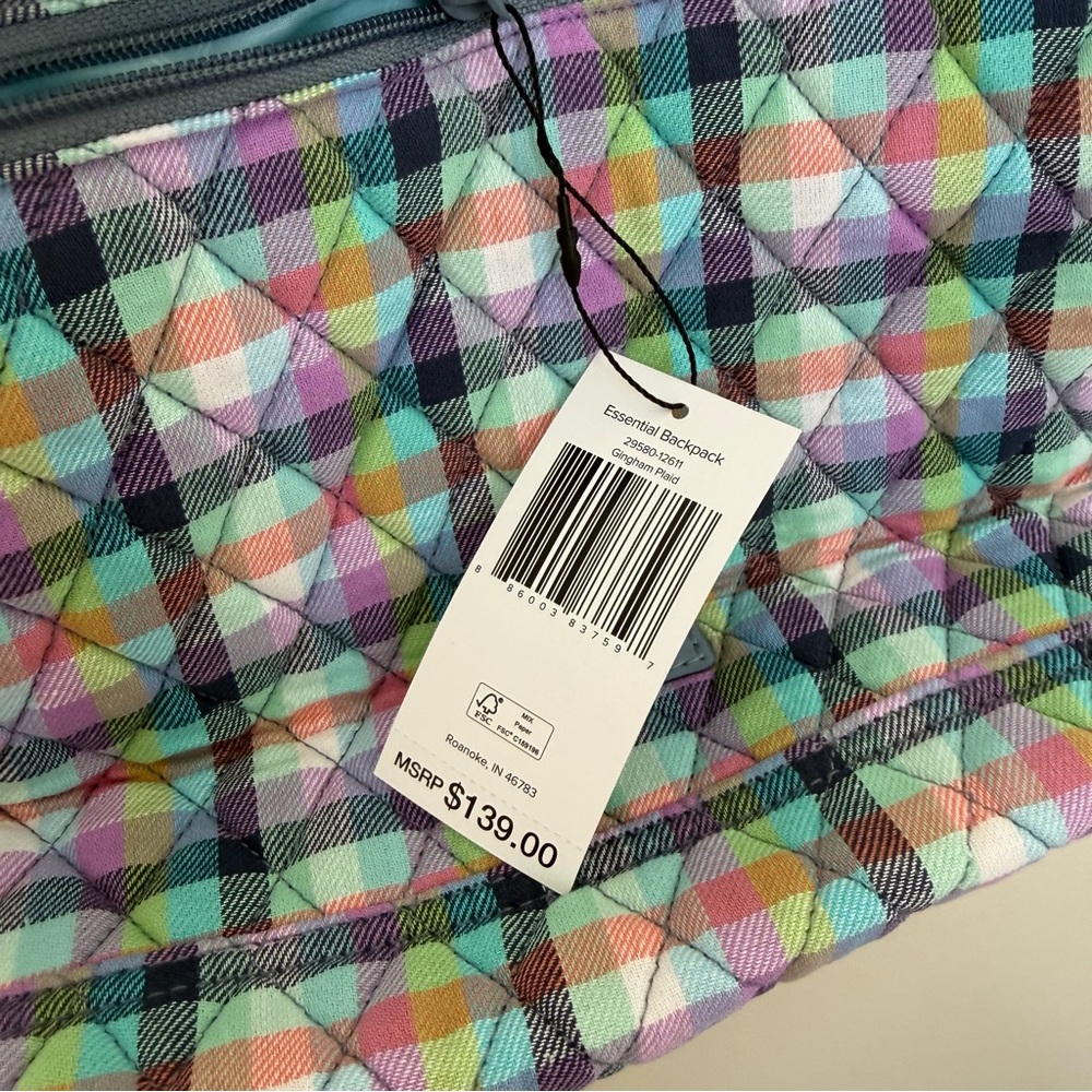 VERA BRADLEY Essential Backpack in Gingham Plaid - Picture 5 of 5